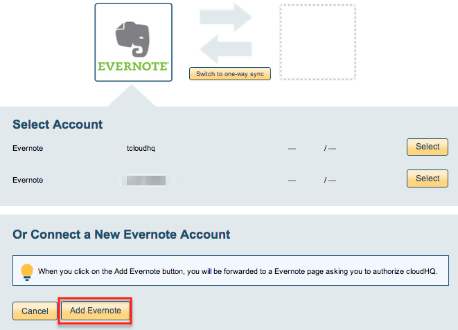 Evernote account