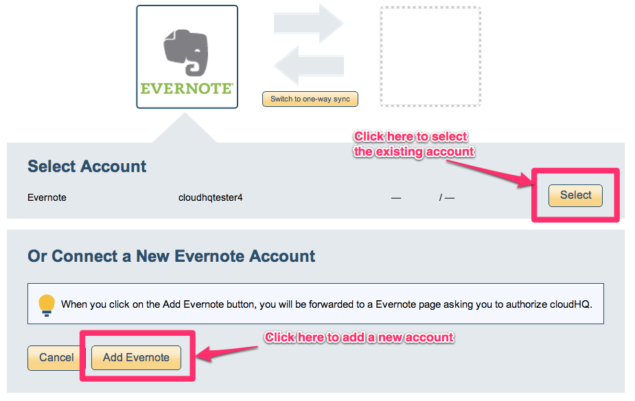 Evernote account