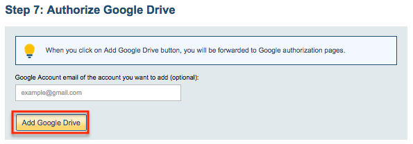 Add Google Drive account
