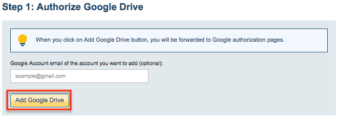 Add Google Drive account
