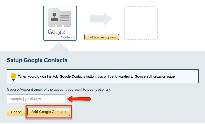 Google Contacts backup