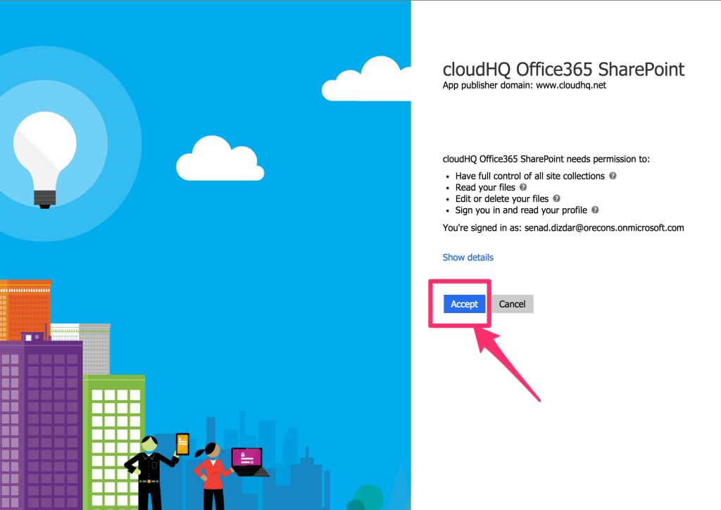 Authorize_cloudHQ_Office365_SharePoint
