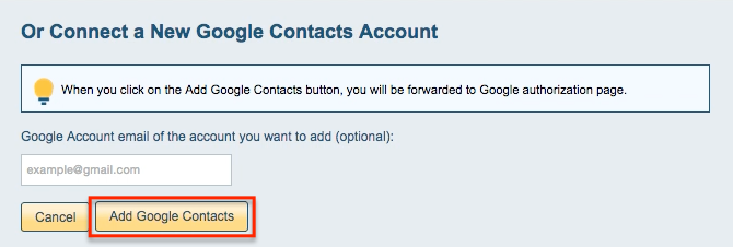 Google Contacts backup