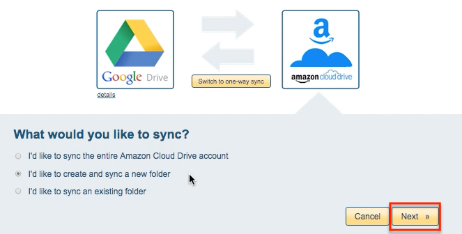 Amazon Cloud Drive sync type