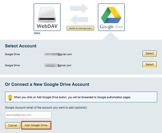 Google Drive Webdav