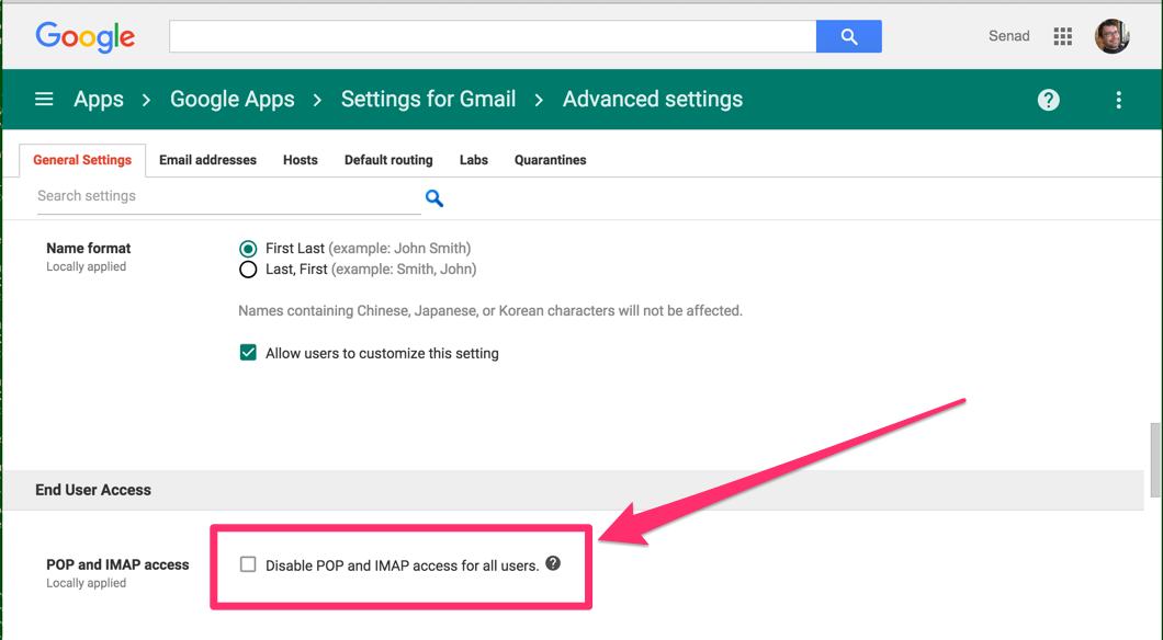 retrieve gsuite email settings pop3