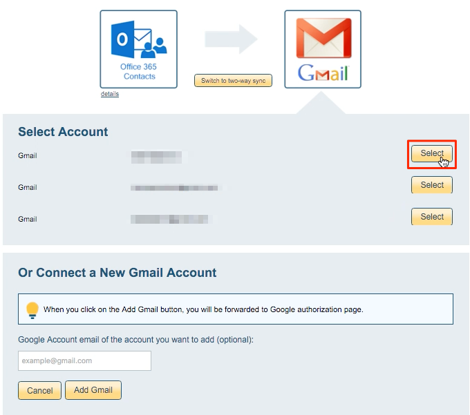 Add Gmail account