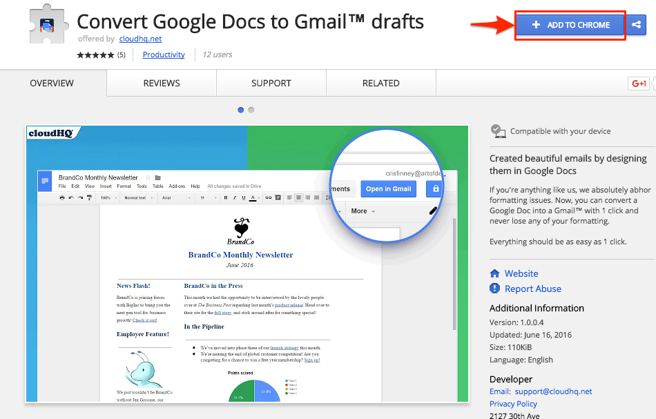 How To Convert Google Docs To Gmail Cloudhq Support