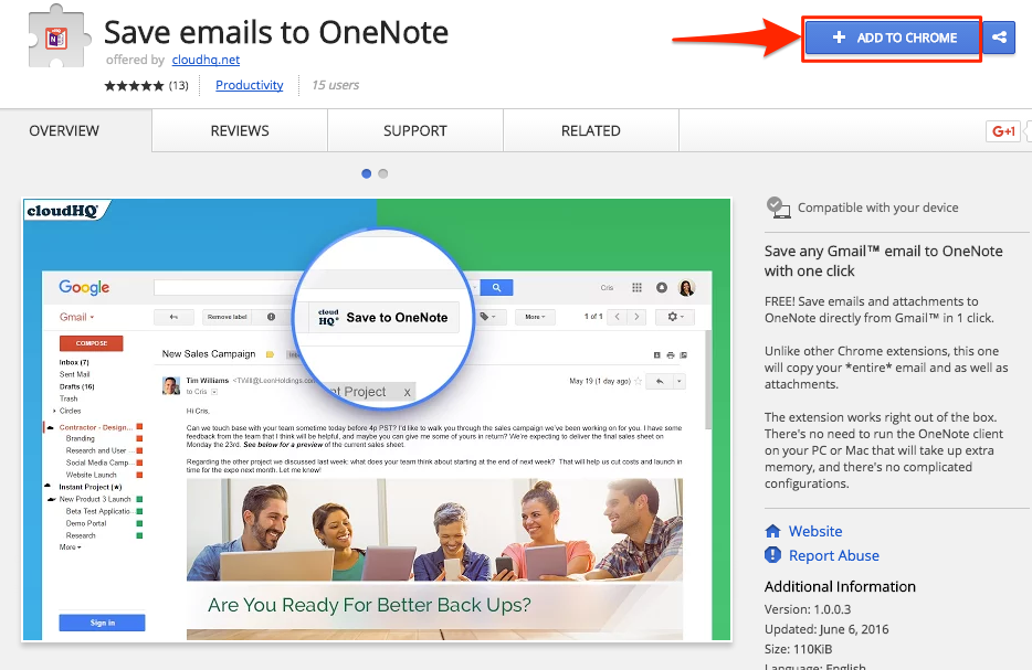 onenote add ins for chrome