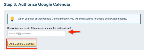Add Google Calendar account