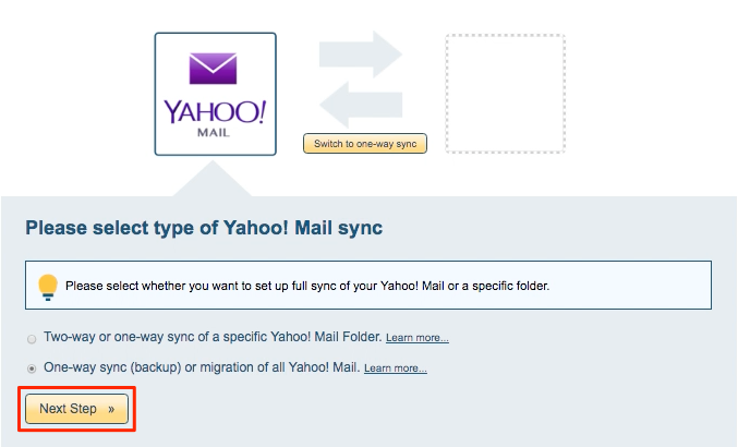 Backup Yahoo