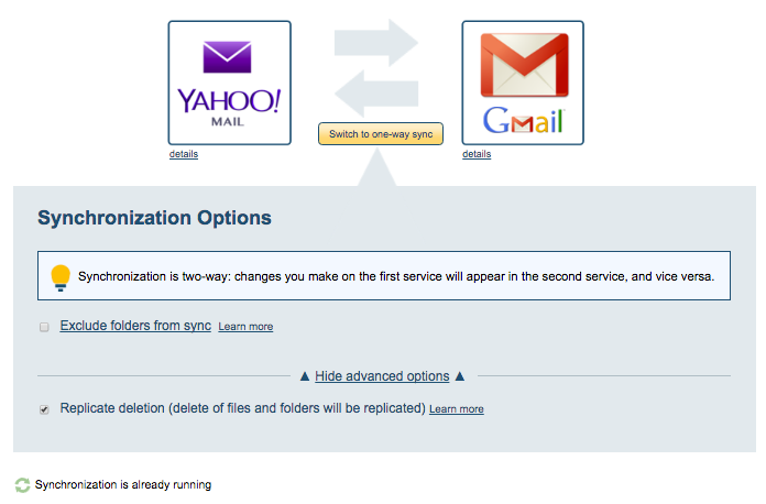 Sync Options