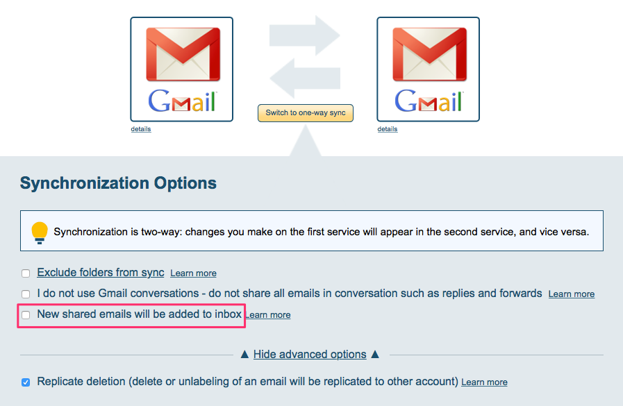 Gmail Label Share option