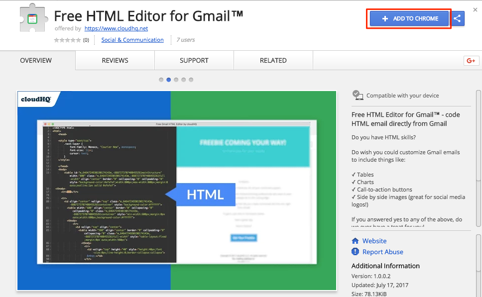 Getting started with Free HTML Editor for Gmail cloudHQ Support