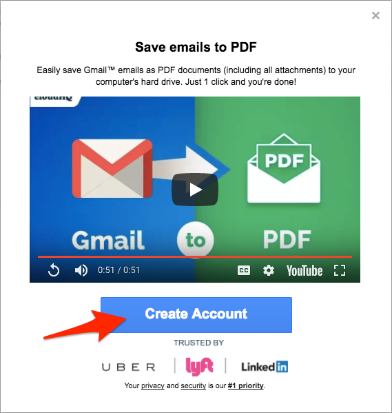 Save emails to PDF