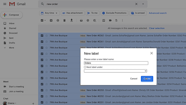 Create a Gmail Label - Wizard 2